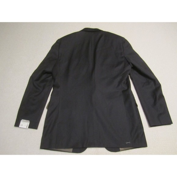 Hickey Freeman Jacket Mens 40 Long Blue Milburn Two Button Stripe Worsted Wool - Picture 9 of 15